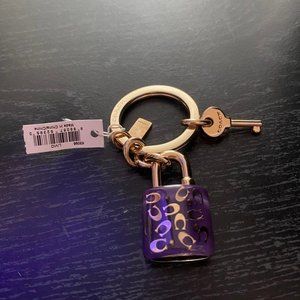 Coach Sprinkle Lucite Lock & Key Purse Charm Keychain